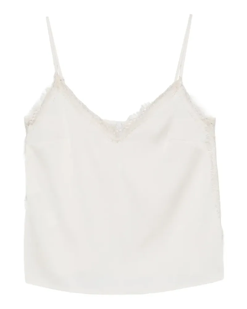 IMPERIAL lace V-neck top - Nude Nude