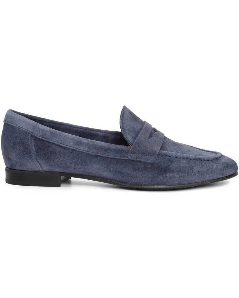Sarah Chofakian Macchiato Penny-Loafer aus Wildleder - Blau Blau
