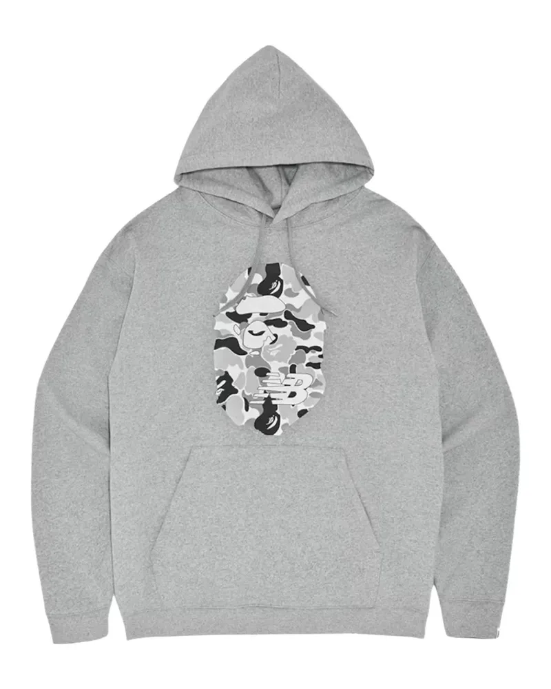 BAPE x New Balance Ape Head logo-print hoodie - Grau Grau