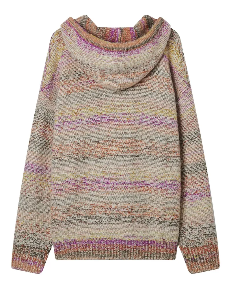 b+ab Gestreifter Hoodie - Nude Nude