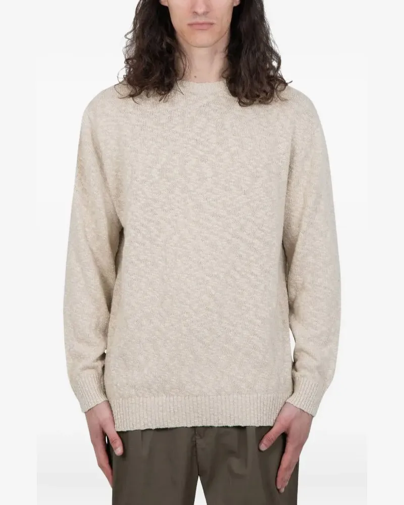 Beams Plus 5G Pullover mit Rundhalsausschnitt - Nude Nude