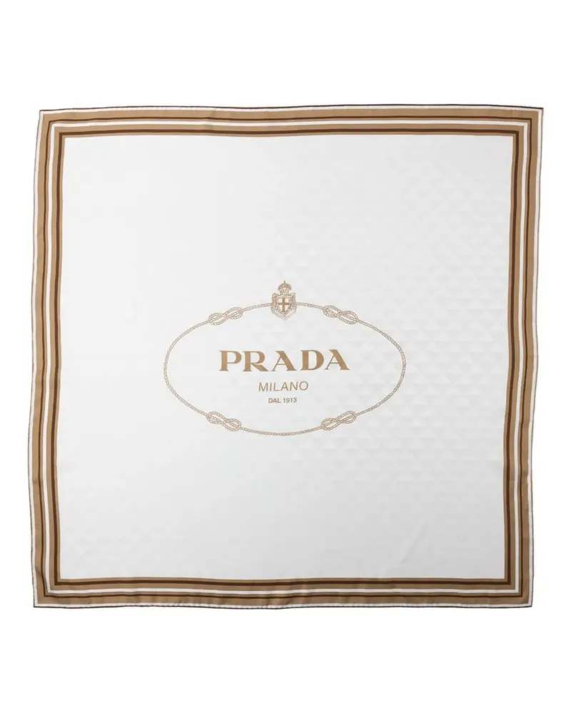 Prada Seidenschal mit Print - Nude Nude