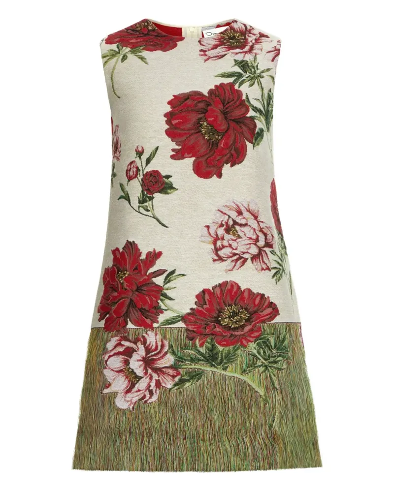 Oscar de la Renta Peony Minikleid mit Blumen-Print - Nude Nude
