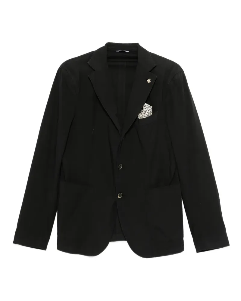 Manuel Ritz logo-pin single-breasted blazer - Schwarz Schwarz