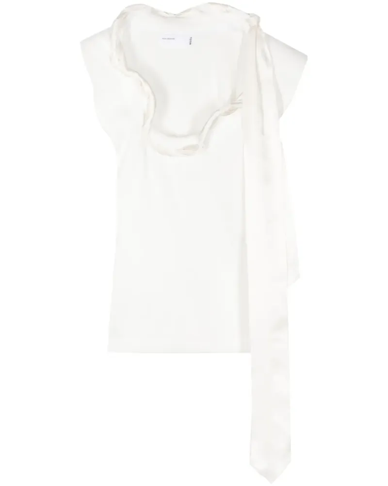 Toga Gerüschte Bluse mit Schaldetail - Weiß Weiß