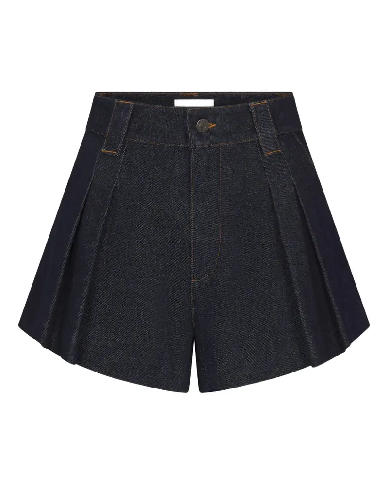 Frame Denim pleated denim shorts - Blau Blau