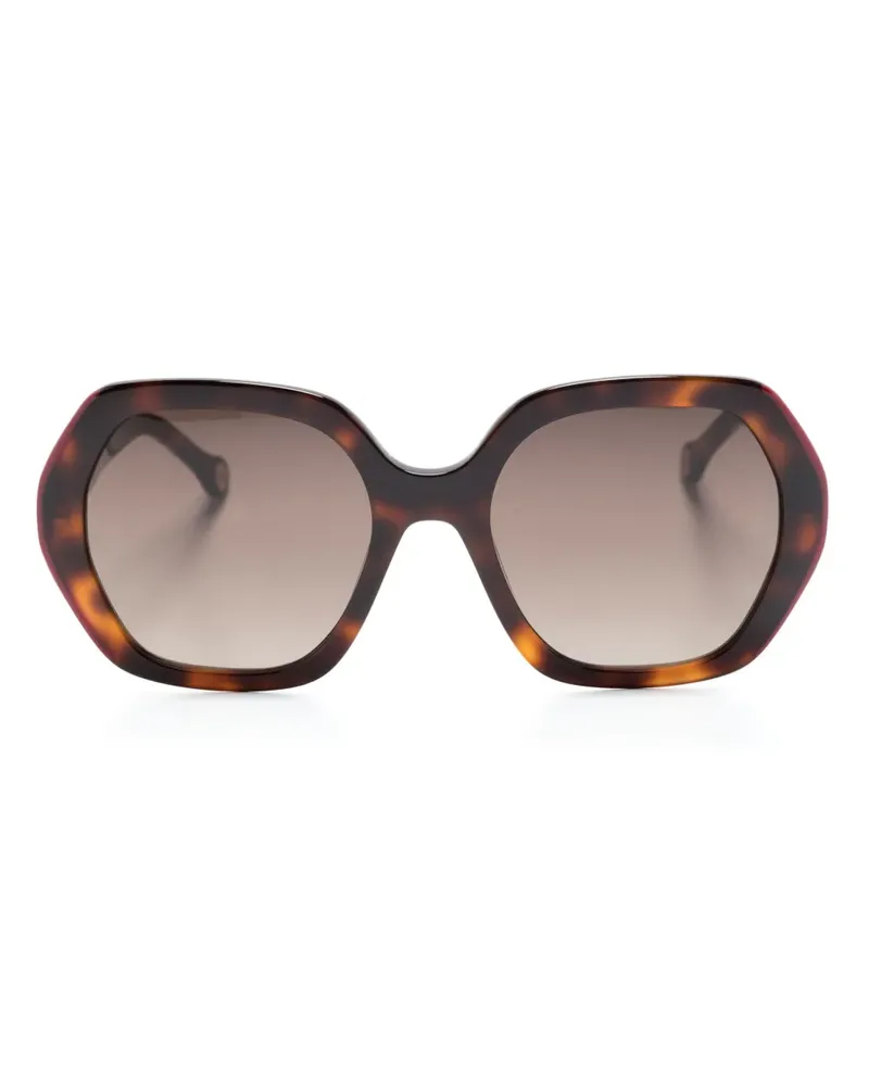 Carolina Herrera New York Sonnenbrille mit Oversized-Gestell in Schildpattoptik - Braun Braun