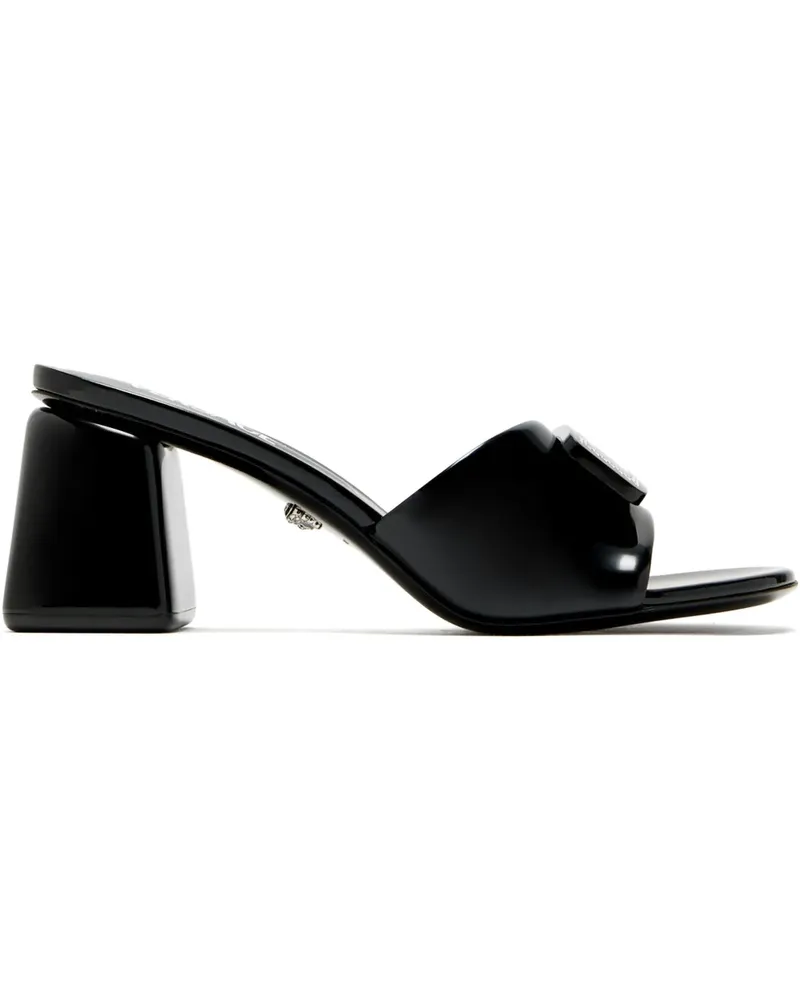 Versace Mules mit Applikation 70mm - Schwarz Schwarz