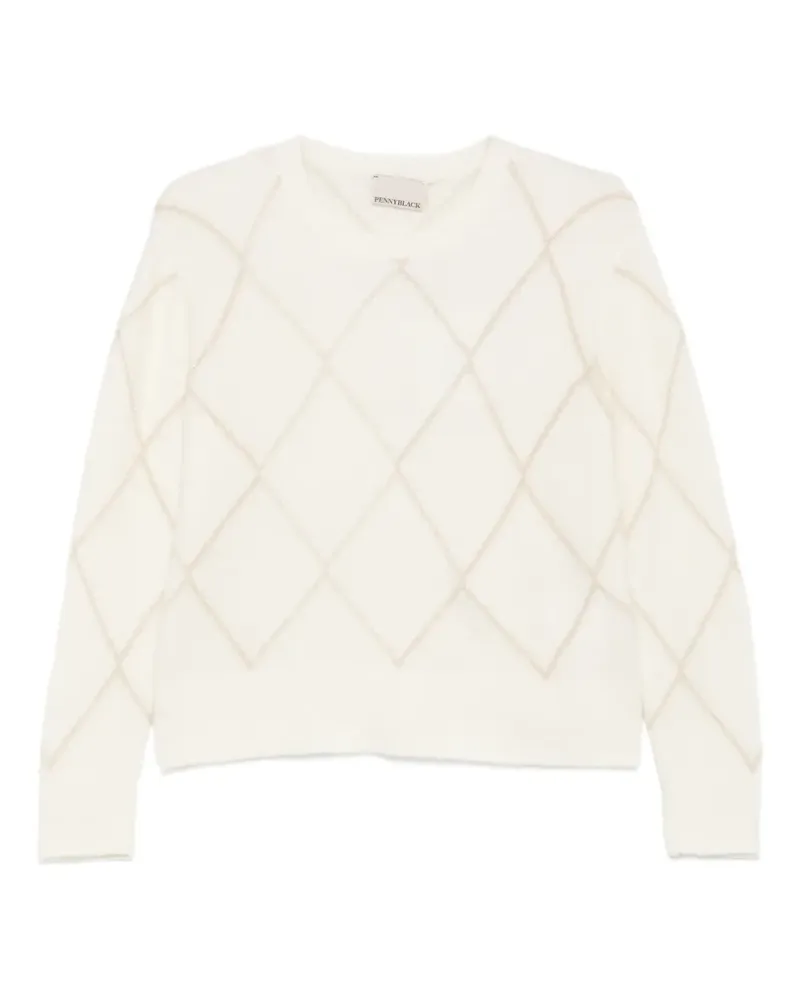 Pennyblack Pullover mit Argyle-Muster - Weiß Weiß