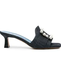 FESTA Milano Basa Denim-Mules 50mm Blau