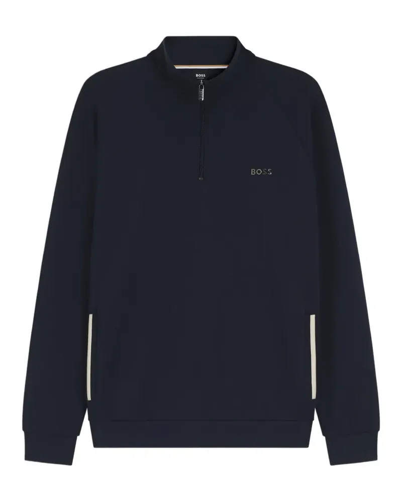 HUGO BOSS Jacke aus Baumwollgemisch mit Metallic-Logo - Blau Blau