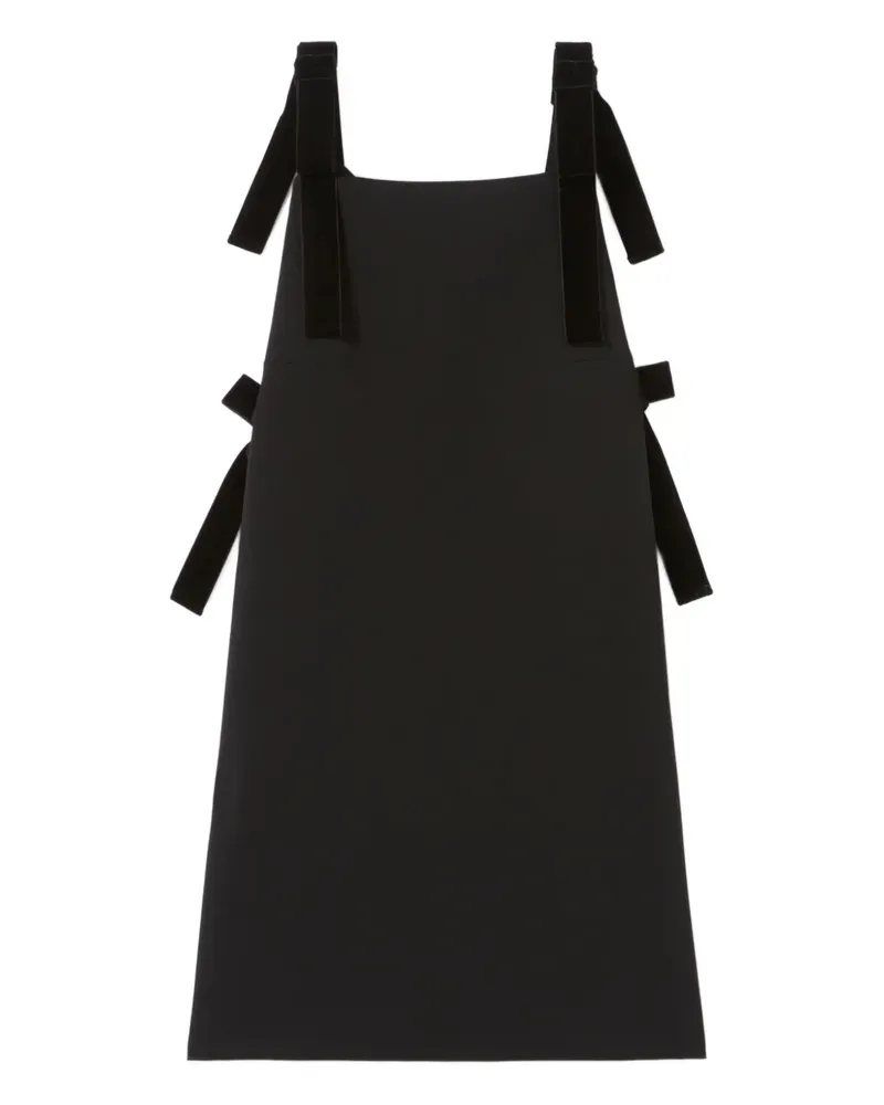 Claudie Pierlot Minikleid mit Samtbesatz und eckigem Ausschnitt - Schwarz Schwarz