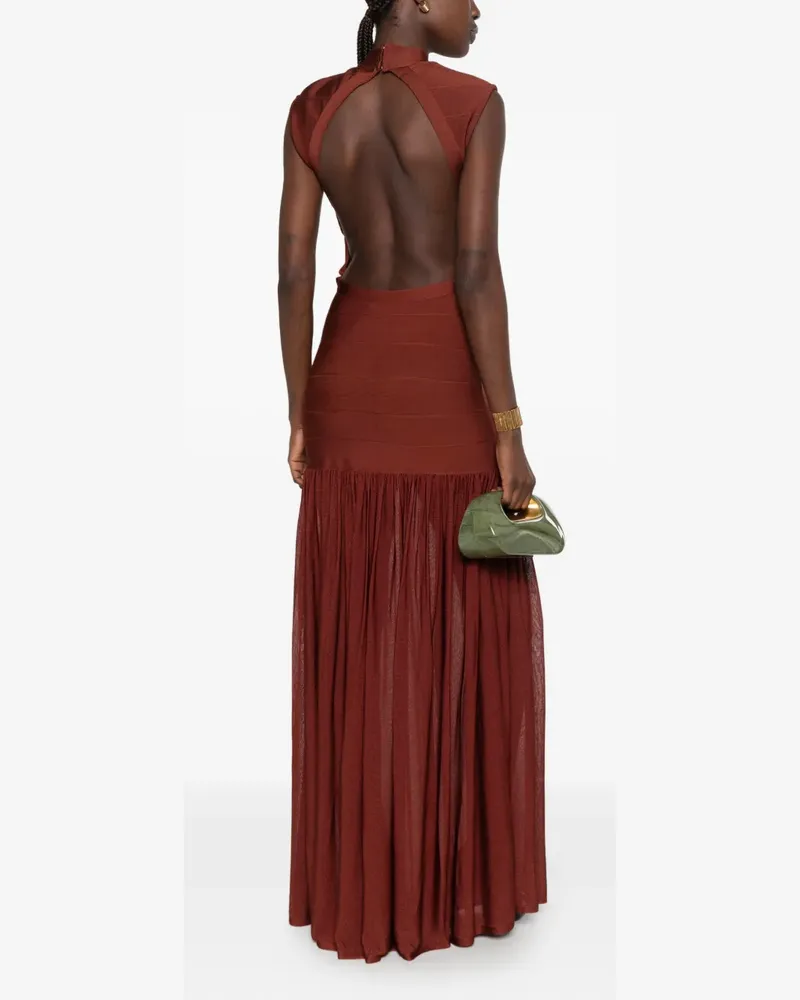Retrofête open-back bandage-style maxi dress - Braun Braun
