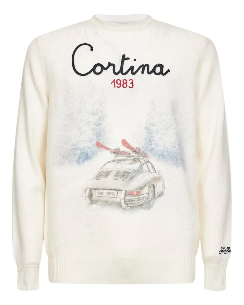 MC2 Saint Barth print-graphic embroidered-Cortina sweatshirt - Nude Nude