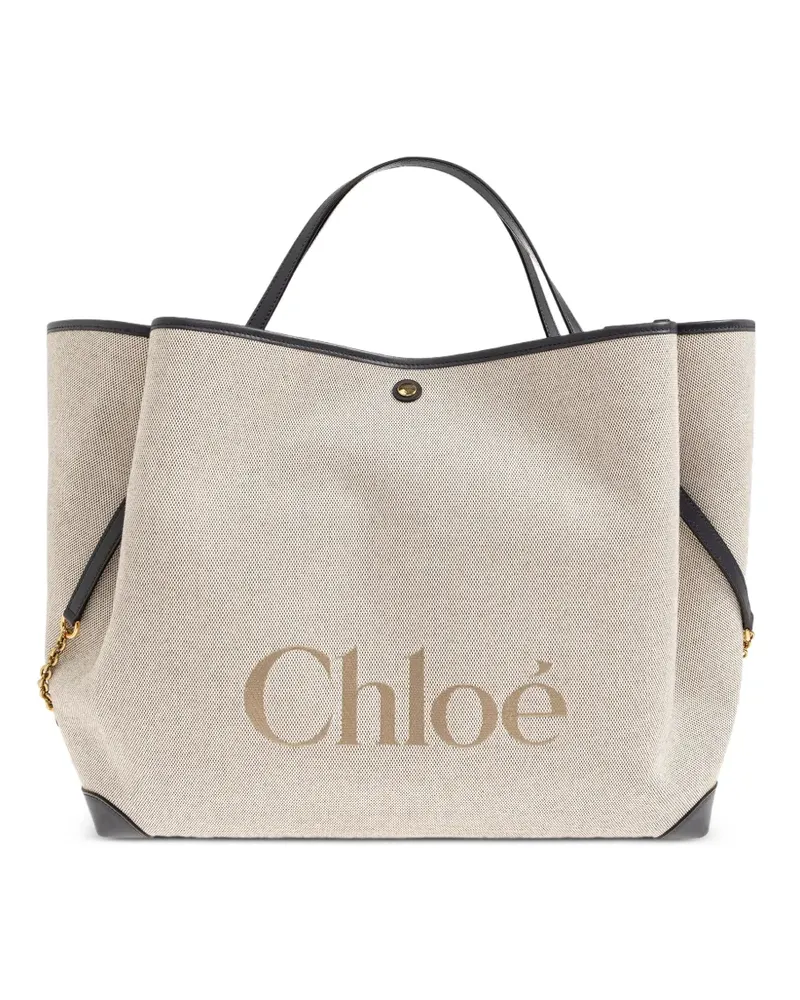 Chloé large Clover tote bag - Nude Nude