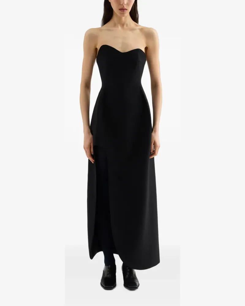 Jil Sander wool sablé bustier dress - Schwarz Schwarz