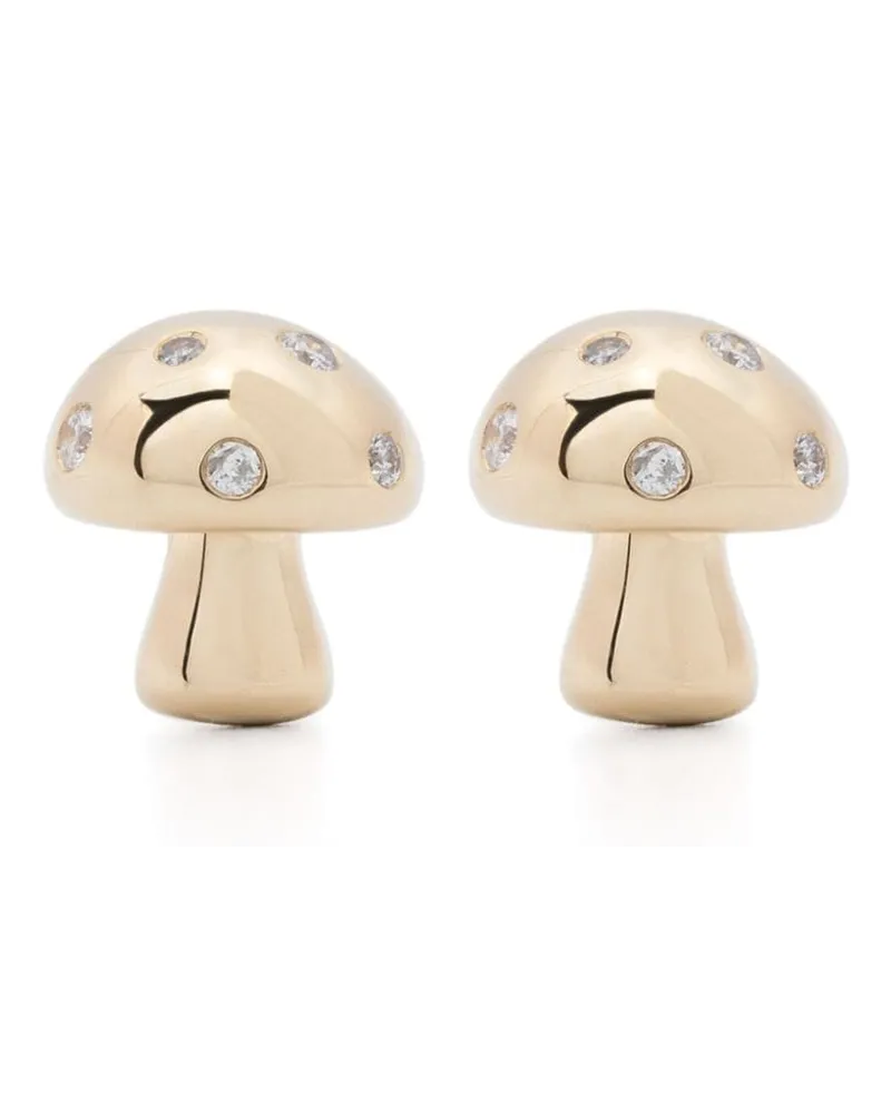 Adina Reyter Enchanted Mushroom Diamant-Ohrstecker - Gold Gold