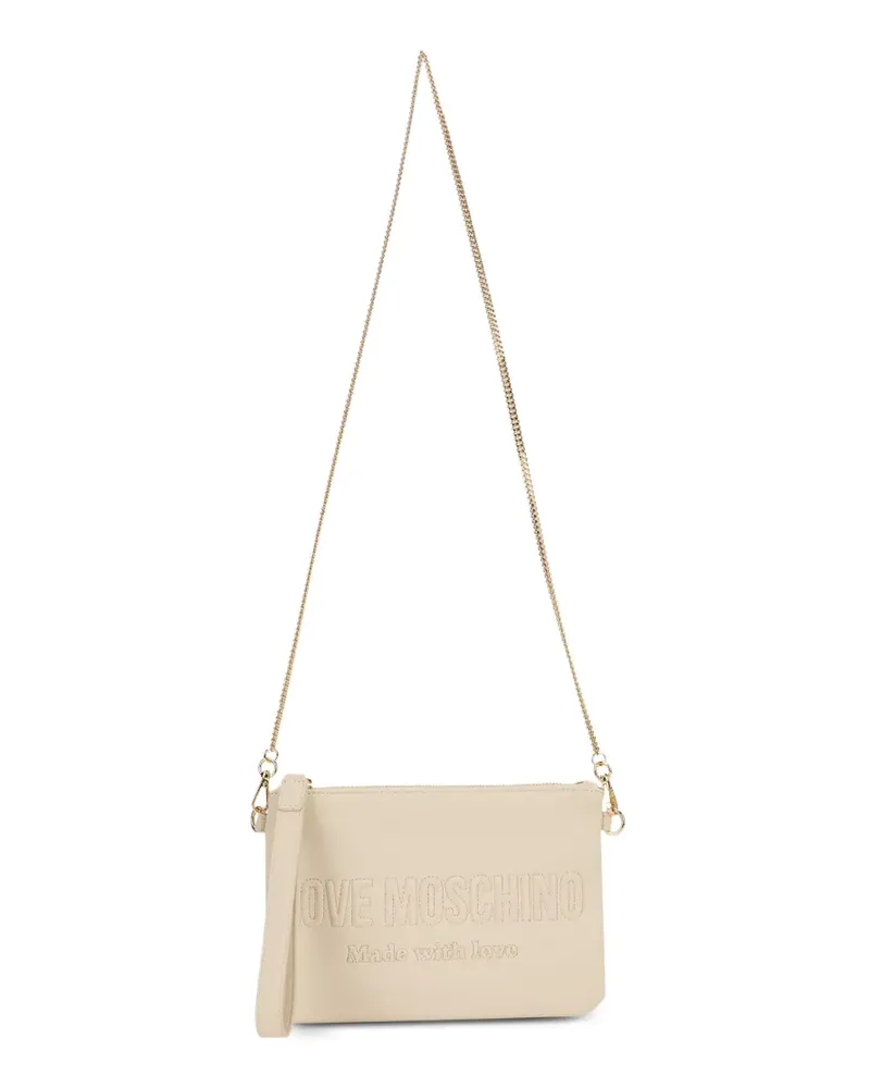 Moschino Schultertasche mit Kettenriemen - Nude Nude