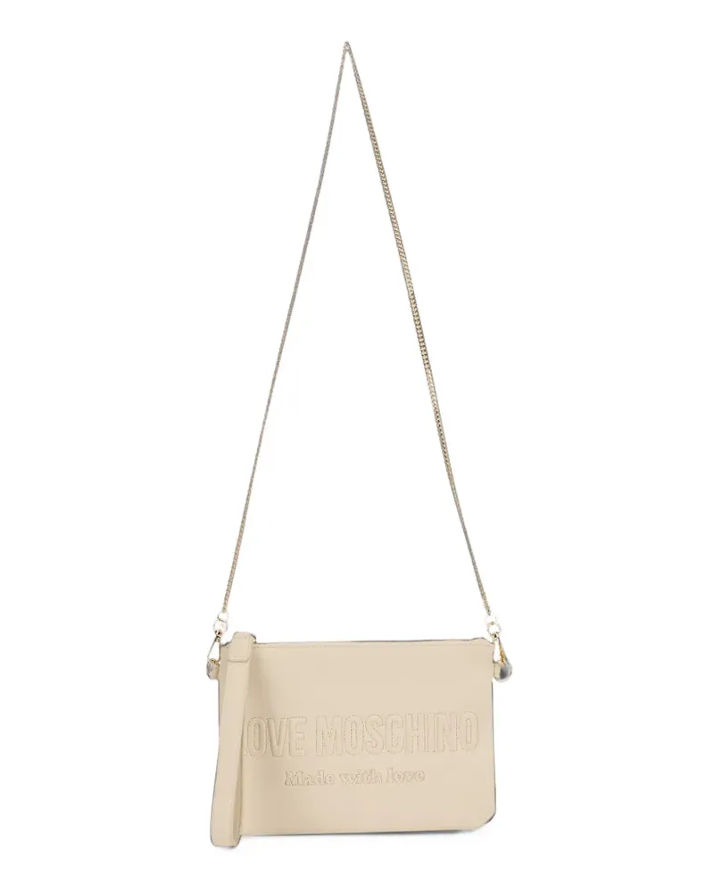 Moschino Schultertasche mit Kettenriemen - Nude Nude