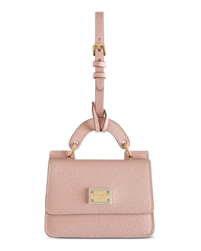 Dolce & Gabbana logo-plaque bag charm - Rosa Rosa