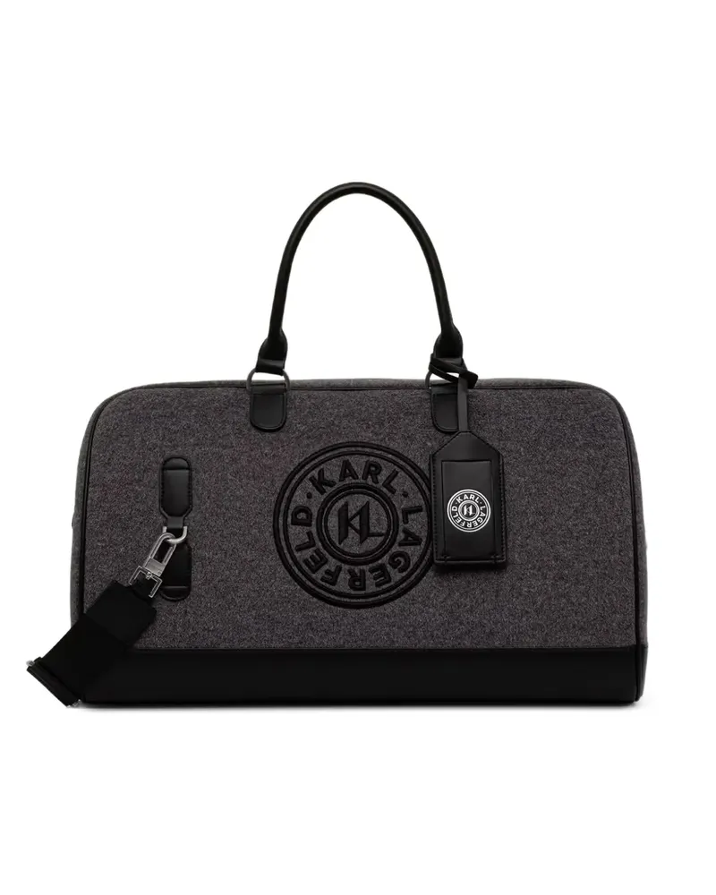 Karl Lagerfeld Reisetasche mit Logo-Patch - Grau Grau