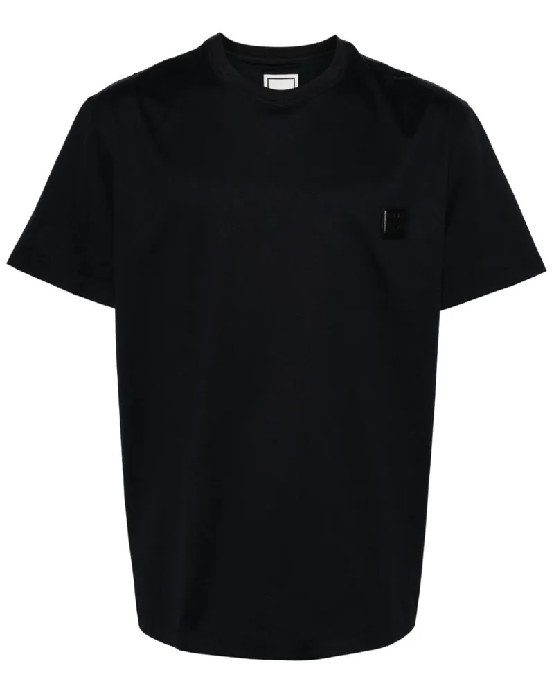 Wooyoungmi T-Shirt mit Logo-Patch - Blau Blau