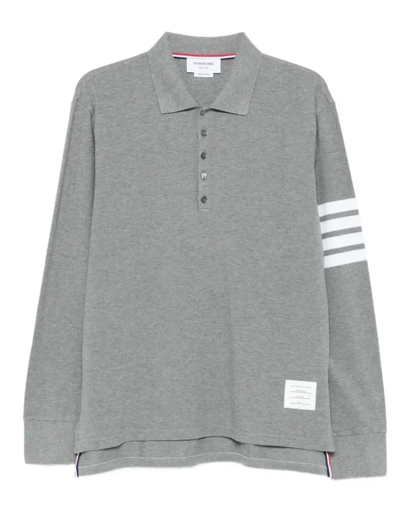 Thom Browne Poloshirt mit Streifen - Grau Grau