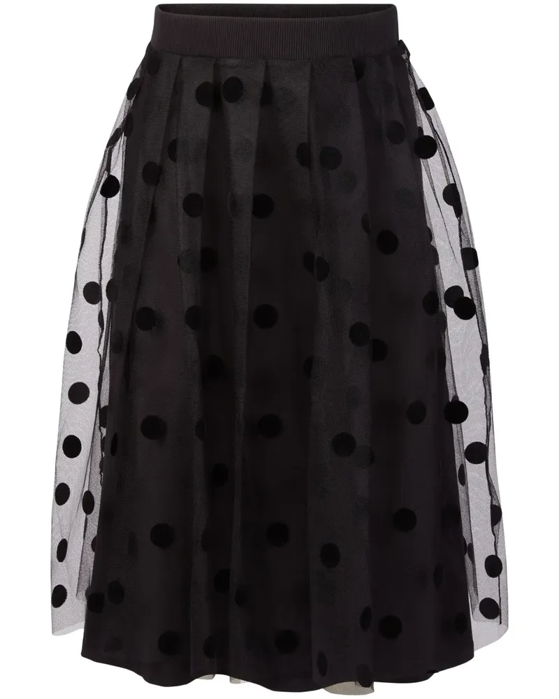Nina Ricci Gepunkteter Midirock - Schwarz Schwarz