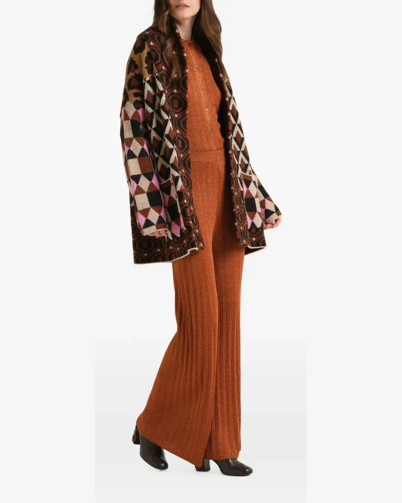 Maliparmi ribbed-knit Lurex trousers - Orange Orange