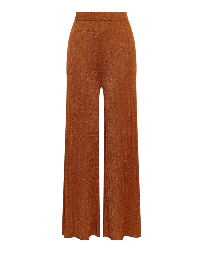 Maliparmi Gerippte Hose aus Lurex - Orange Orange
