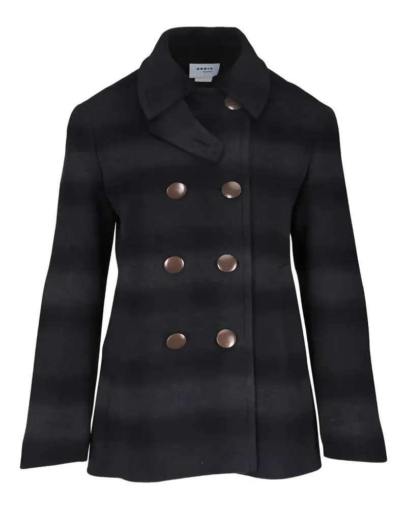 Akris Geknöpfter Mantel mit Streifen - Grau Grau