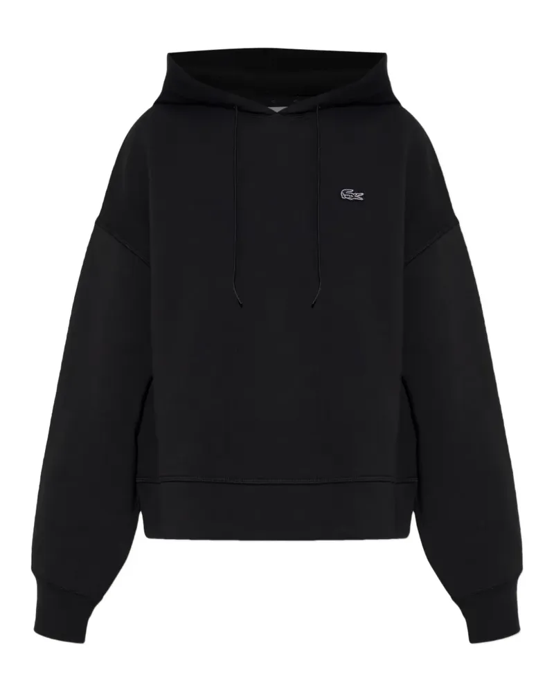 Lacoste logo-appliqué hoodie - Schwarz Schwarz