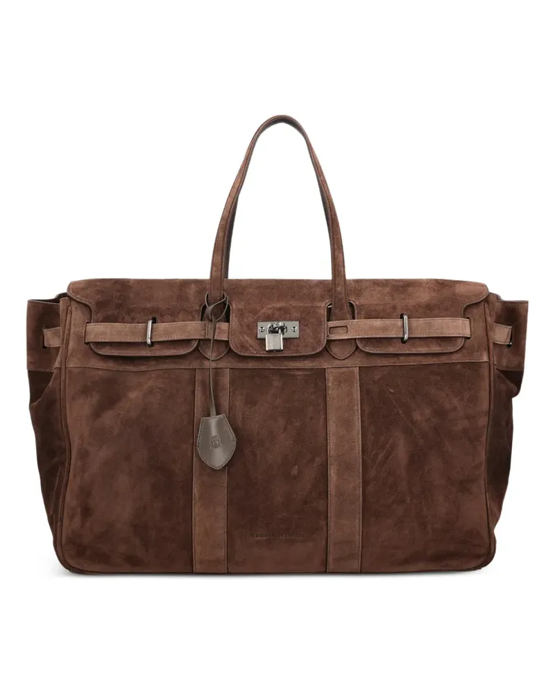 Brunello Cucinelli Explorer suede bag - Braun Braun