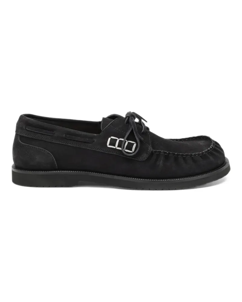 J.W.Anderson lace-up suede boat shoes - Blau Blau