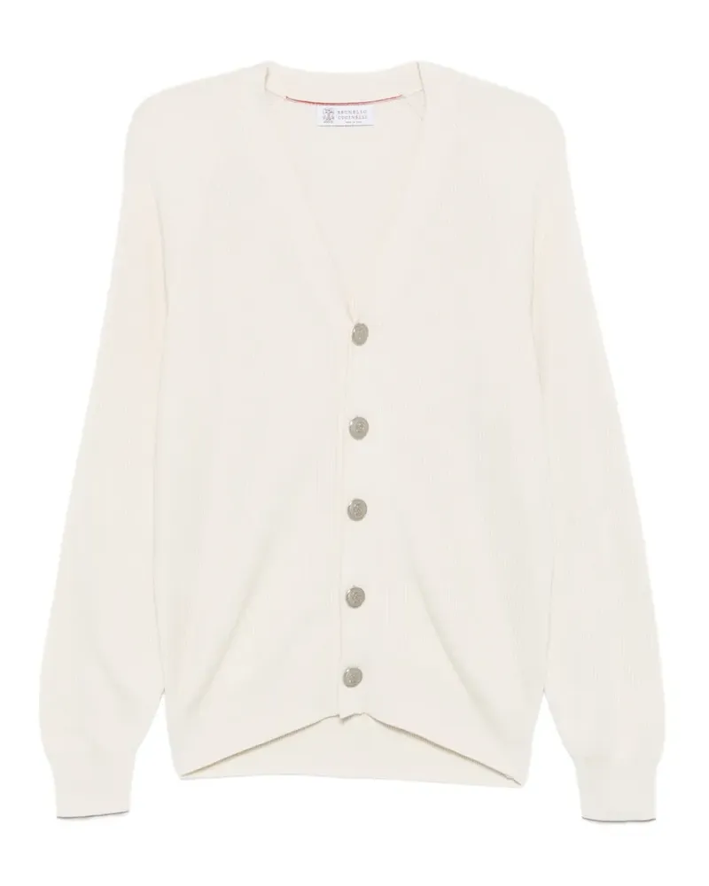 Brunello Cucinelli Gerippter Cardigan - Nude Nude