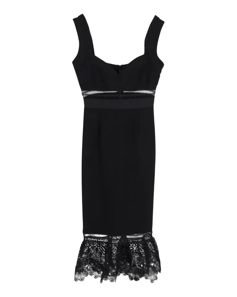 Self-Portrait lace-detail midi dress - Schwarz Schwarz