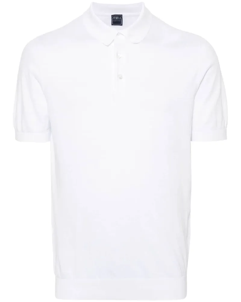 Fedeli Sportman Poloshirt aus Kaschmir Weiß
