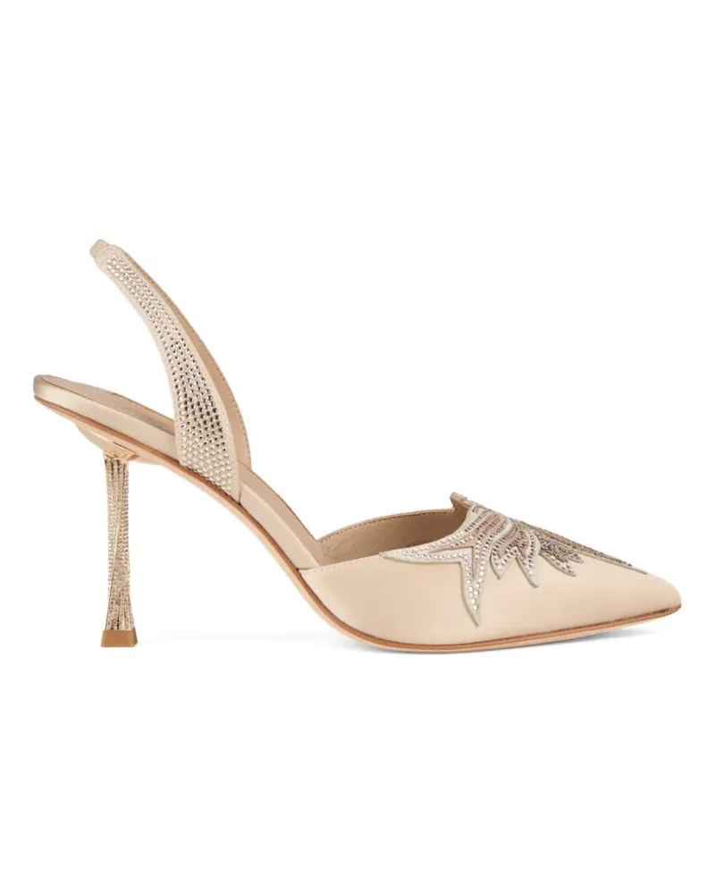 Kat Maconie Karina crystal-embellished slingback pumps - Nude Nude