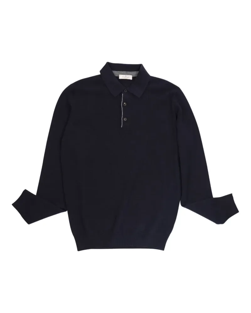 PANICALE Cashmere Langärmeliges Poloshirt - Blau Blau