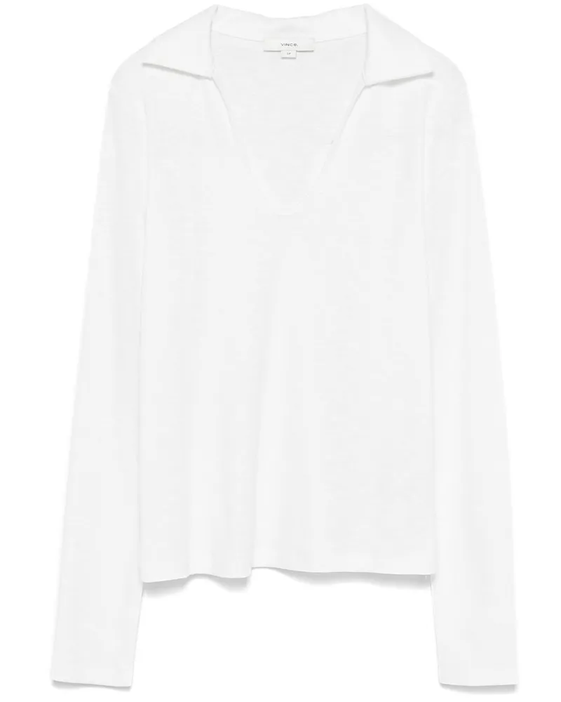 Vince Langärmeliges Poloshirt - Weiß Weiß