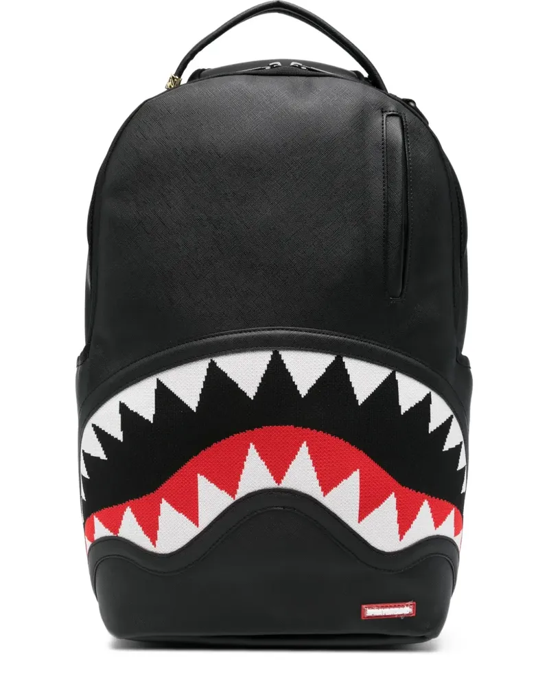 Sprayground Gestrickter Rucksack mit Haifischmund - Schwarz Schwarz