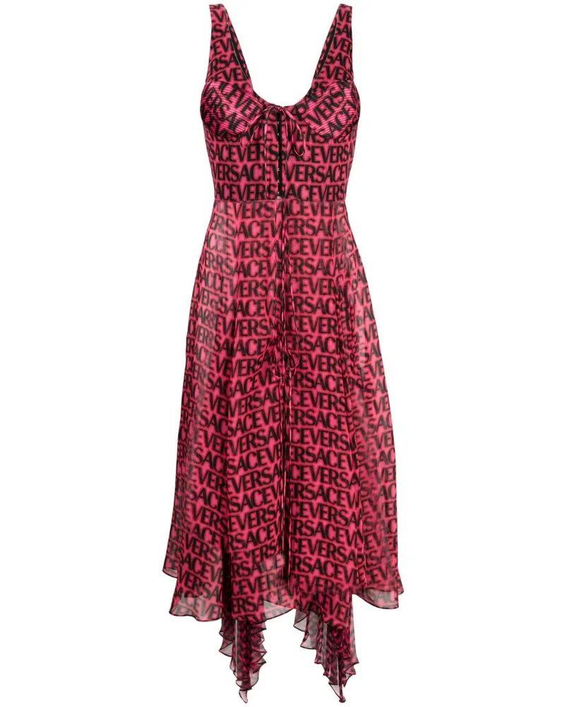 Versace Kleid mit Logo-Print Rosa