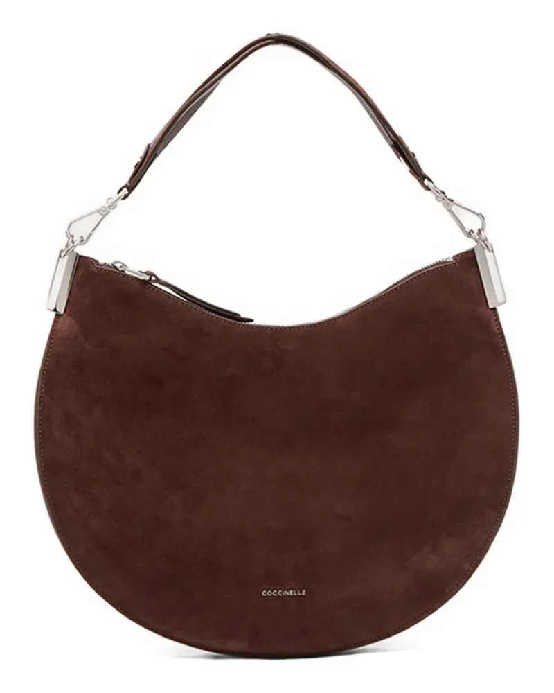 Coccinelle Mittelgroße Sunup Crescent Wildleder-Schultertasche - Braun Braun