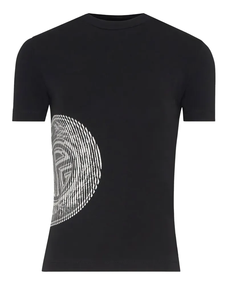 Jean Paul Gaultier T-Shirt mit Linien-Print - Schwarz Schwarz