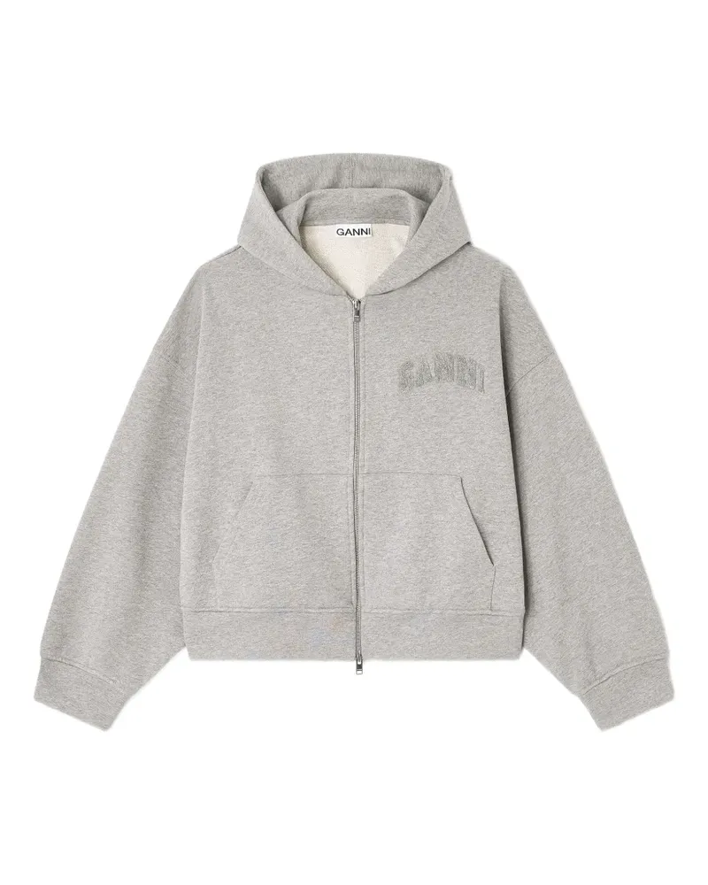 Ganni Hoodie mit Reißverschluss - Grau Grau