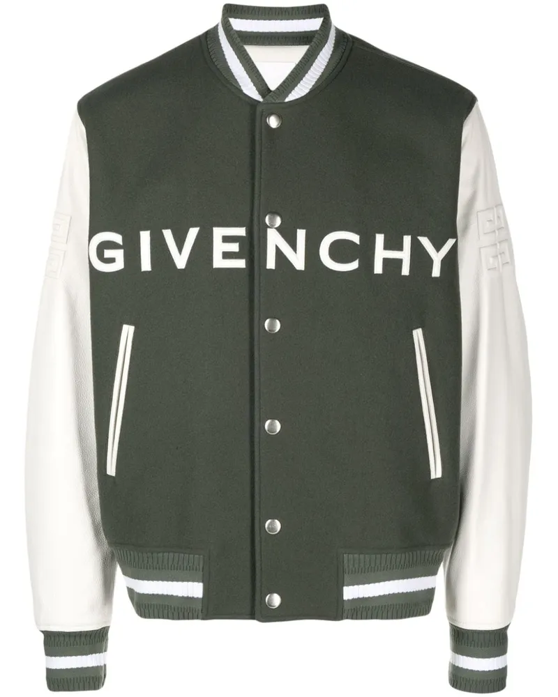 Givenchy Collegejacke mit aufgesticktem Logo Grün