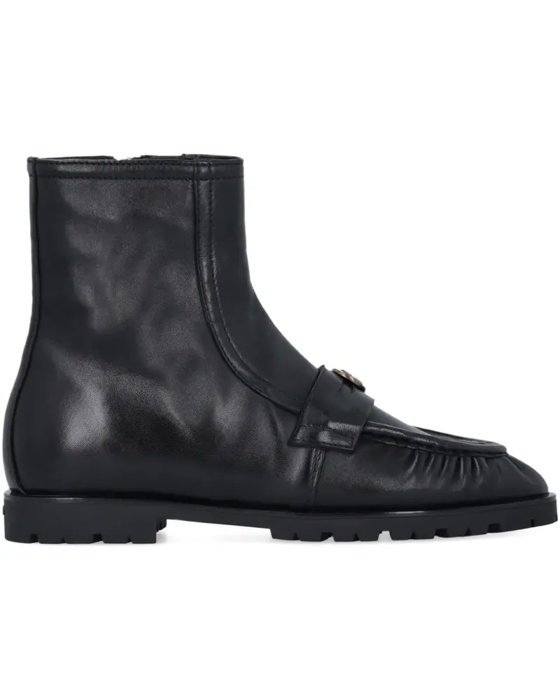 Pinko Nora Stiefel mit Faltendetail - Schwarz Schwarz