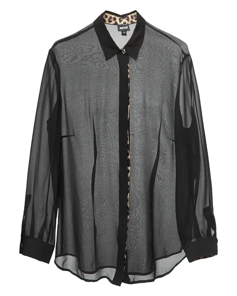 Just Cavalli Pre-owned semi-transparente Bluse - Schwarz Schwarz