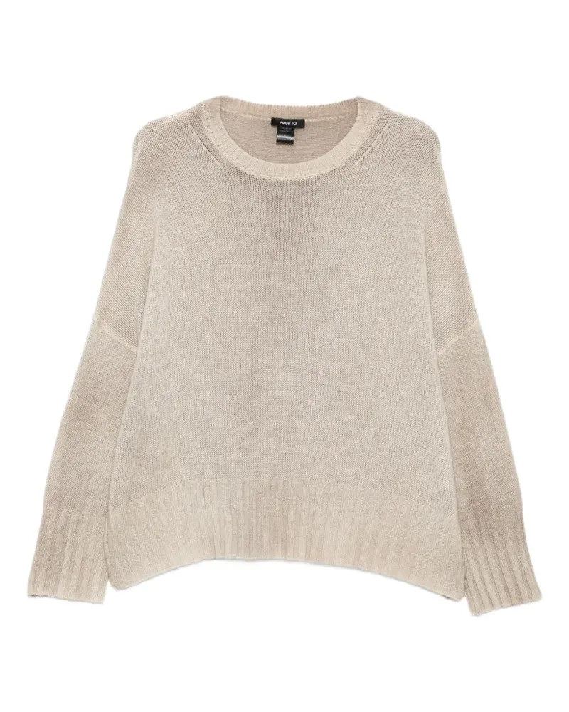 Avant Toi Gerippter Pullover mit tiefen Schultern - Nude Nude