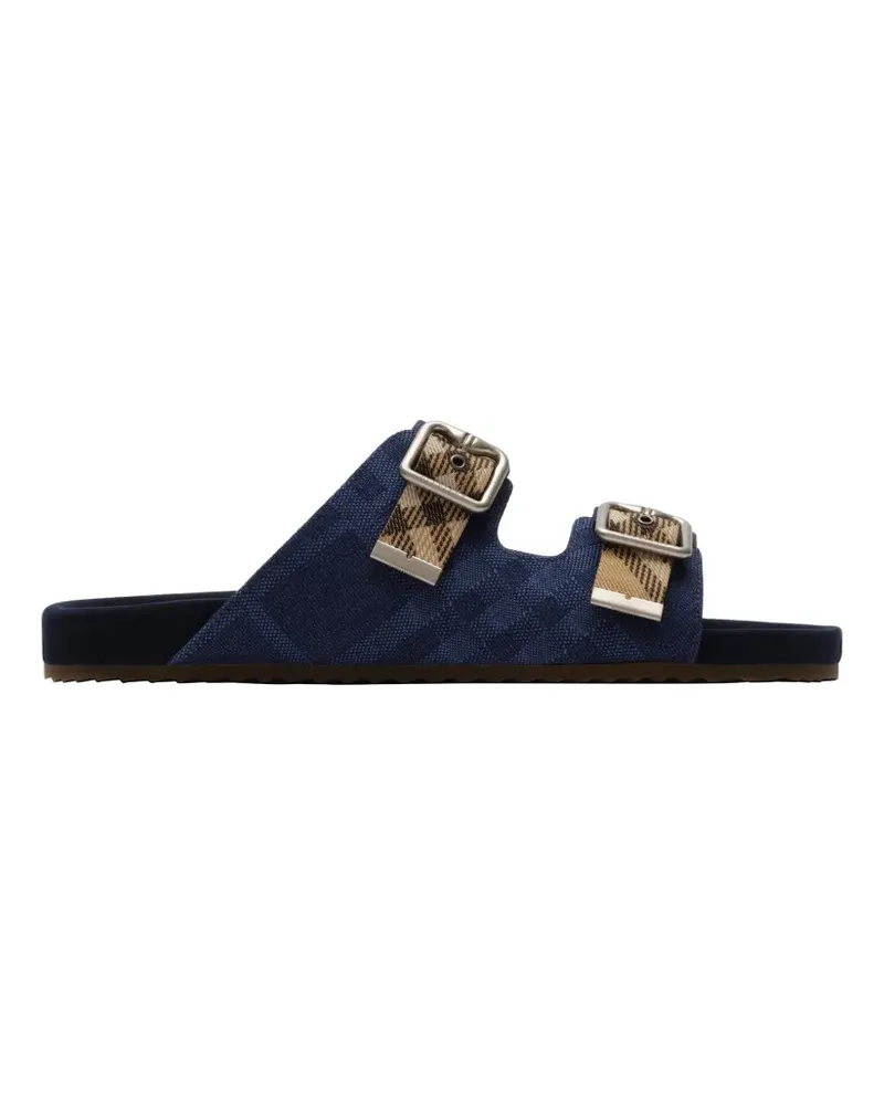 Burberry Urchin Sandalen aus Denim mit Check - Blau Blau